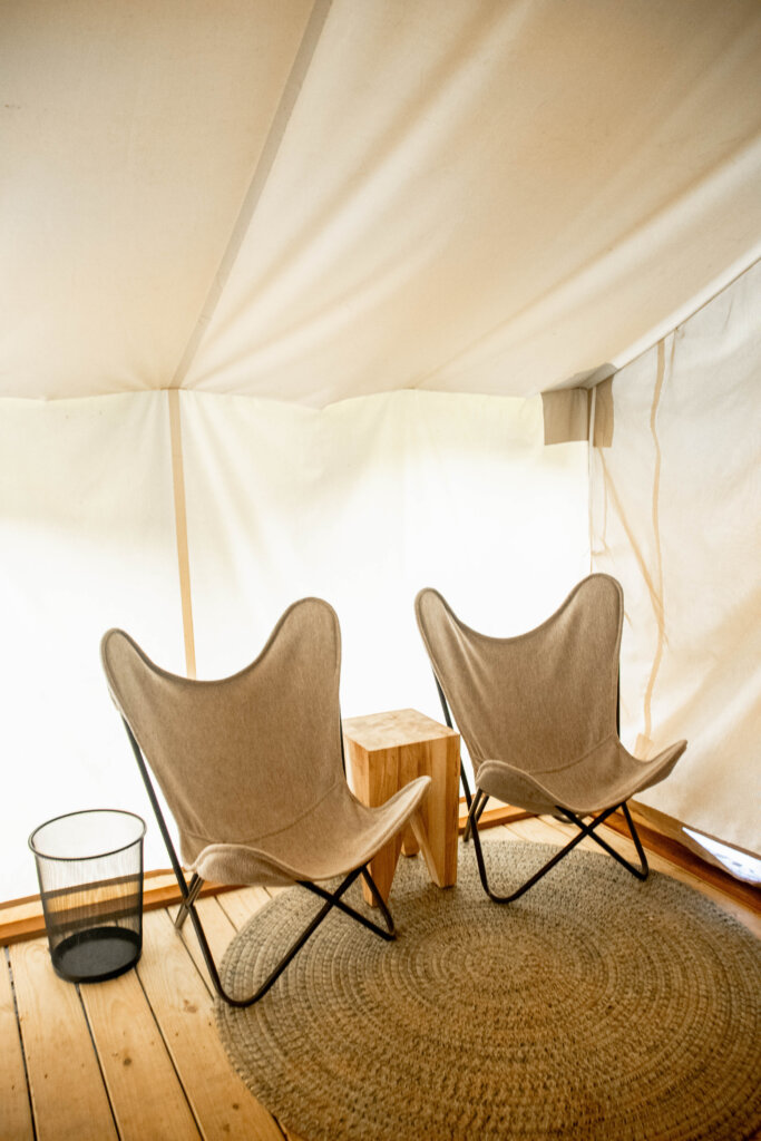 inside of tent at under canvas